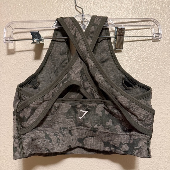 Gymshark olive Camouflage Sports Bra - Picture 2 of 3